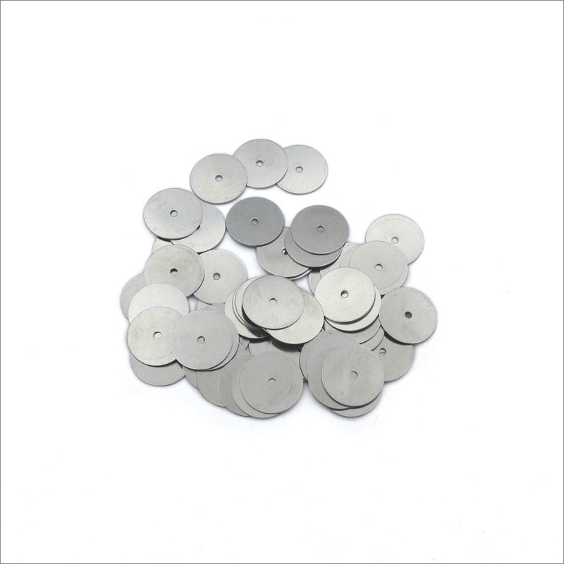 200 Stainless Steel 10mm Thin Flat Round Disc Beads