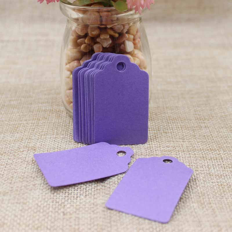 100 Blank Purple Rectangle Gift Tags
