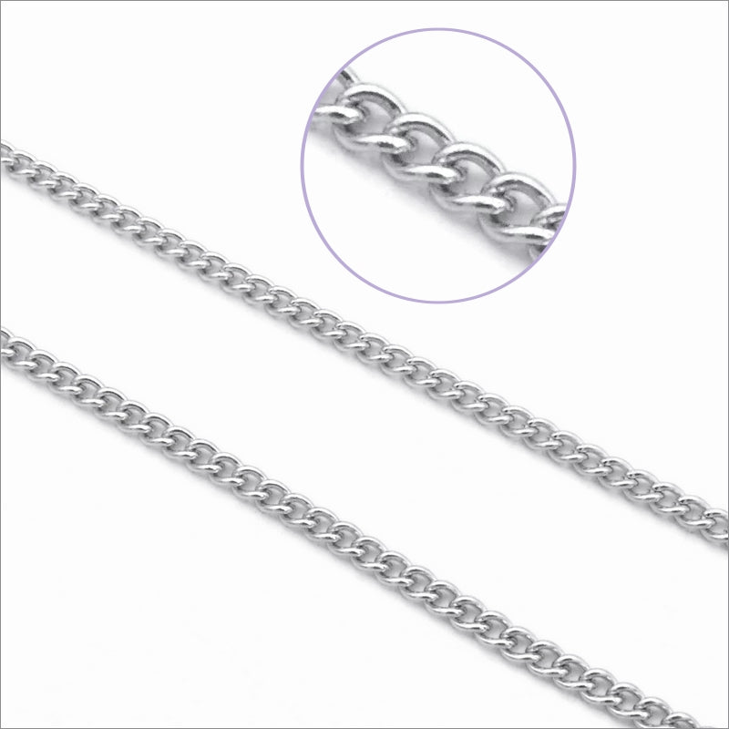 5m Stainless Steel 3mm x 2mm Soldered Curb Chain