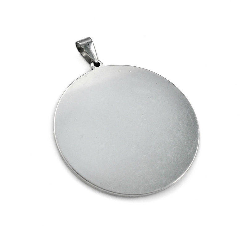 Stainless Steel Solid 40mm Round Cabochon Settings
