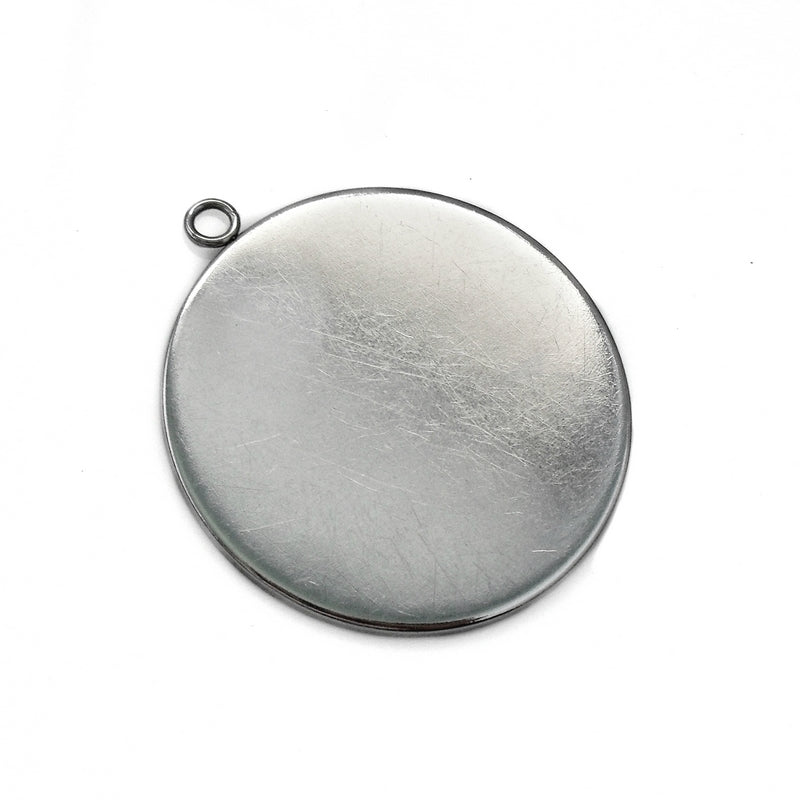 10 Stainless Steel 40mm Round Cabochon Pendant Settings