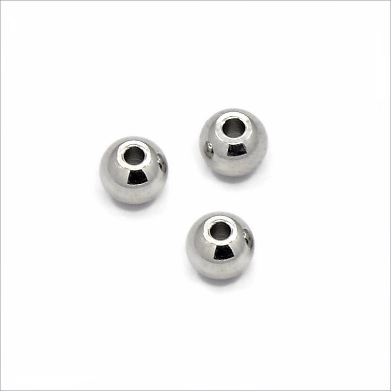 50 Solid Stainless Steel 4mm x 3mm Spacer Beads