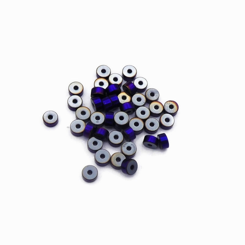 50 Synthetic Hematite 4mm Rondelle Disc Spacer Beads