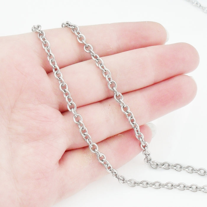 5m Stainless Steel Open Link Cable Chain 5mm x 4mm x 1mm – The Craft ...