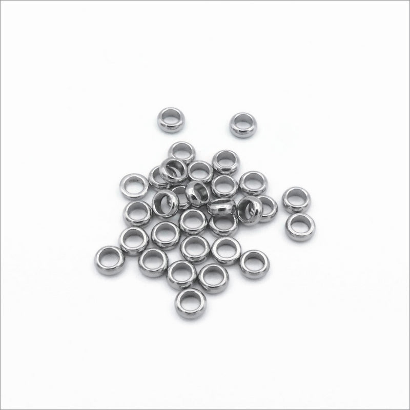 50 Stainless Steel 5mm Ring Spacer Beads