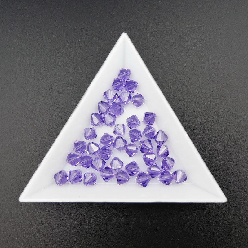 25 Imitation Crystal 6mm Glass Bicone Beads