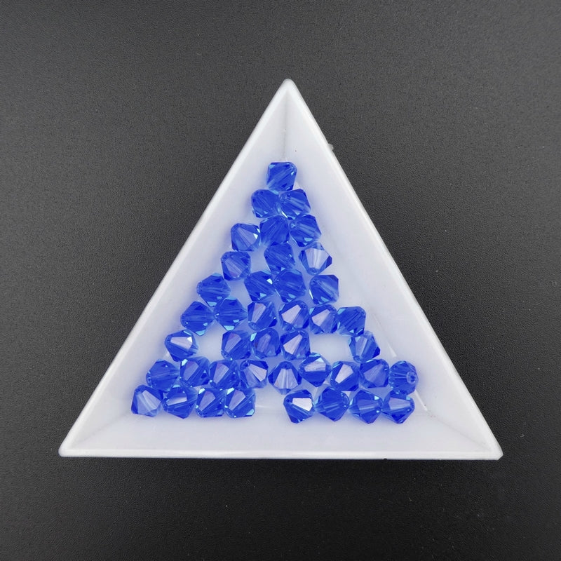 25 Imitation Crystal 6mm Glass Bicone Beads
