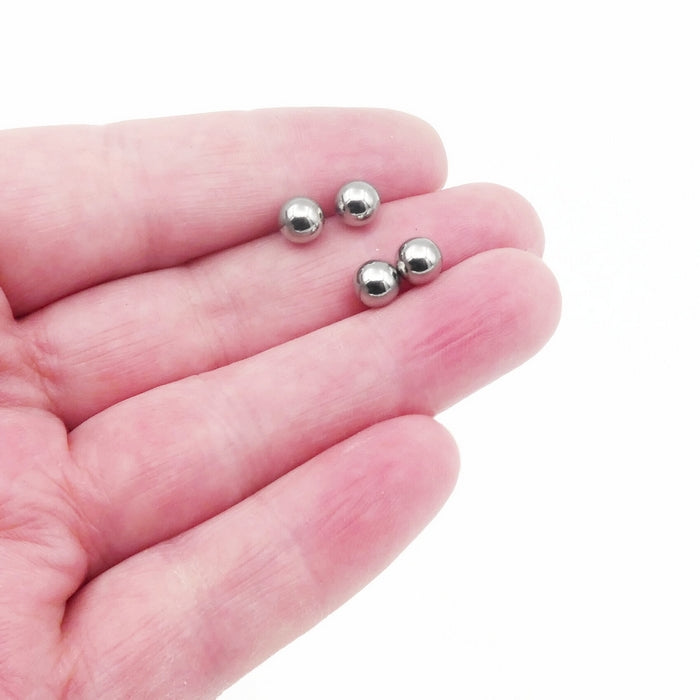 50 Undrilled Stainless Steel Round 6mm Beads