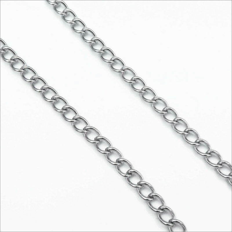 5m Stainless Steel 6mm x 4.5mm x 1mm Curb Chain