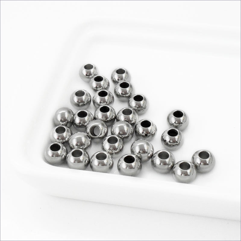 20 Stainless Steel 8mm x 6mm Drum Beads