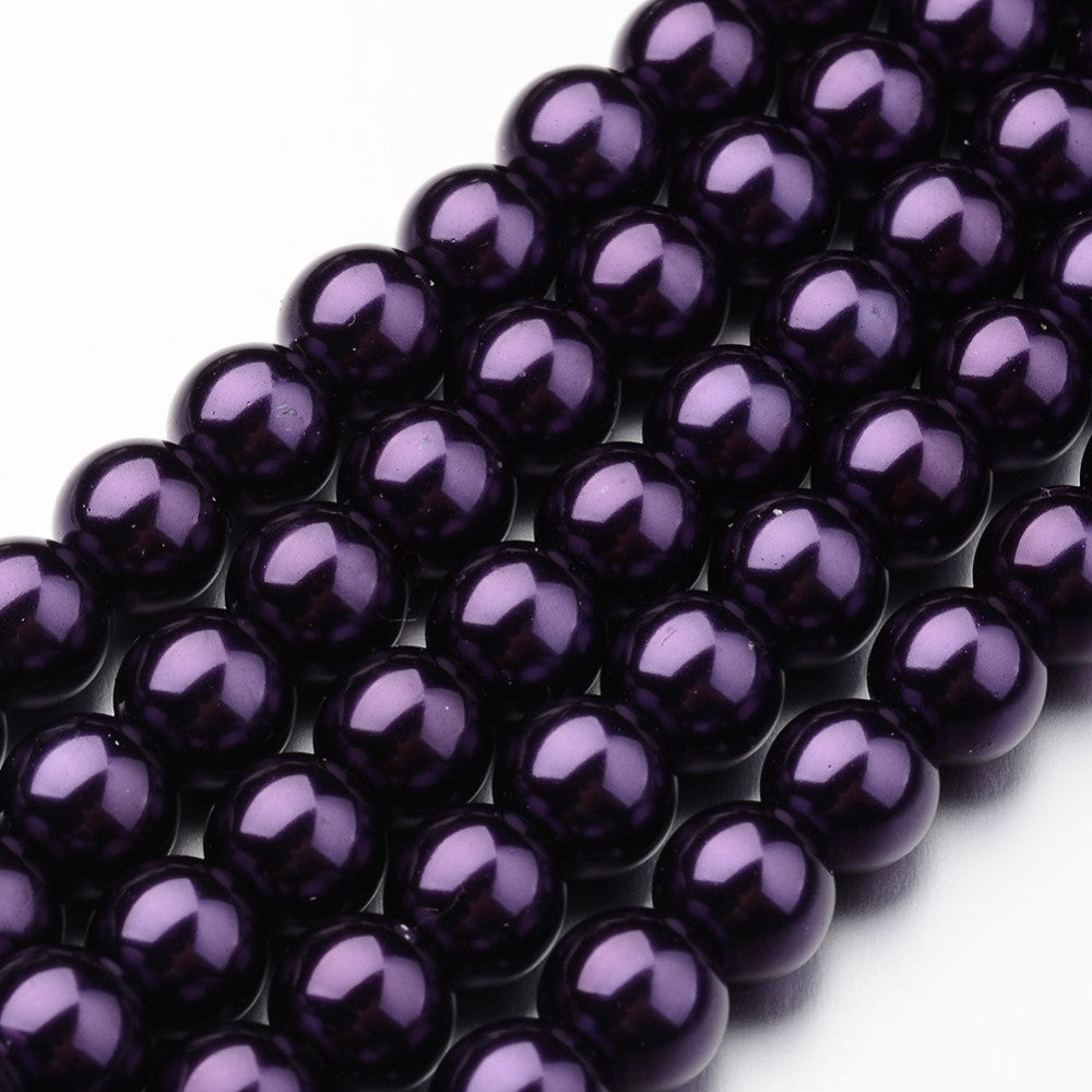 50 8mm Glass Pearl Beads