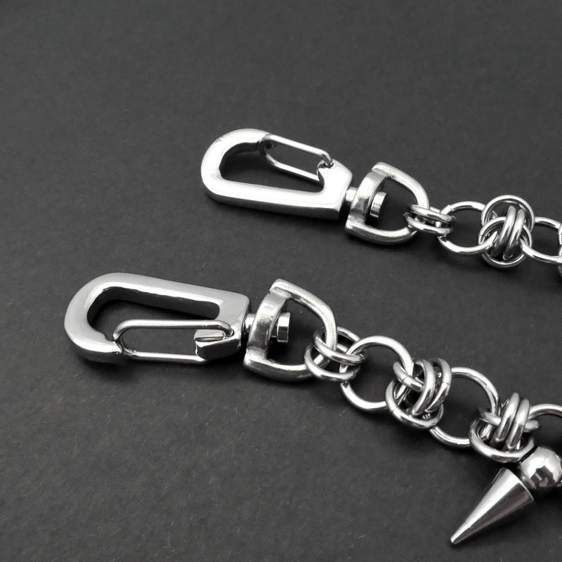 Seriously Spiked Stainless Steel Wallet Chain