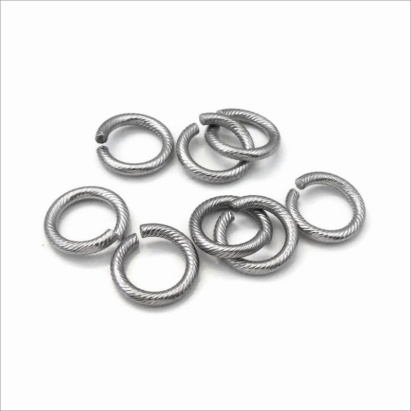 25 Stainless Steel 12.5mm Rope Textured Jump Rings – The Craft Armoury