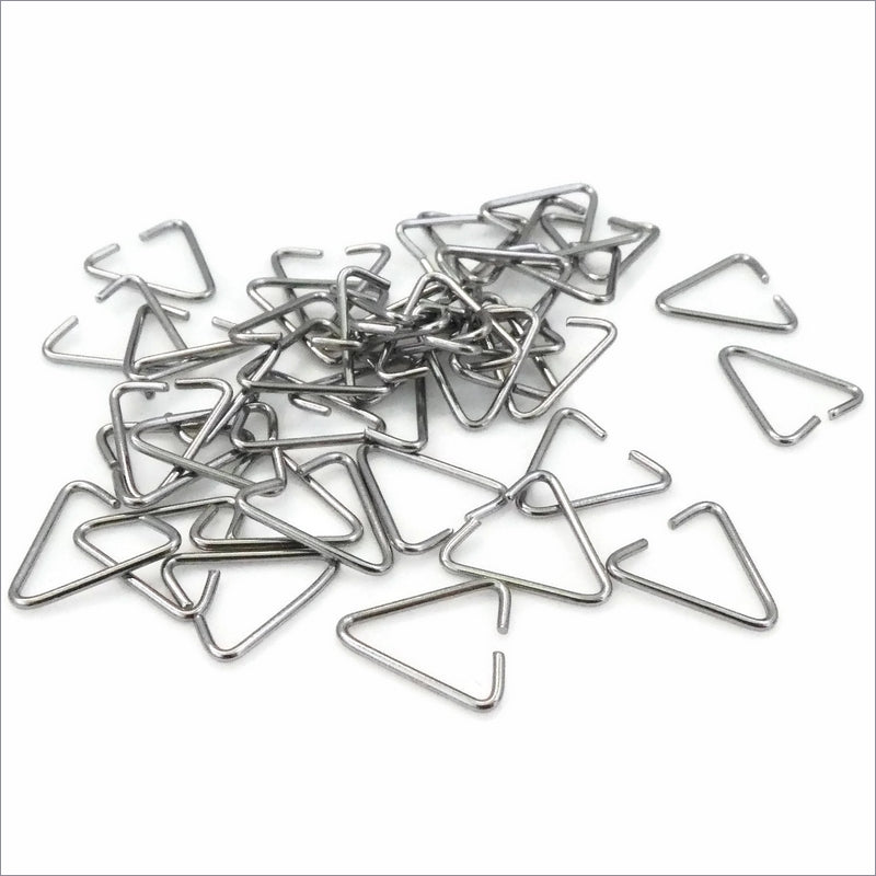 100 Stainless Steel 13mm x 13mm Triangle Jump Ring Bails