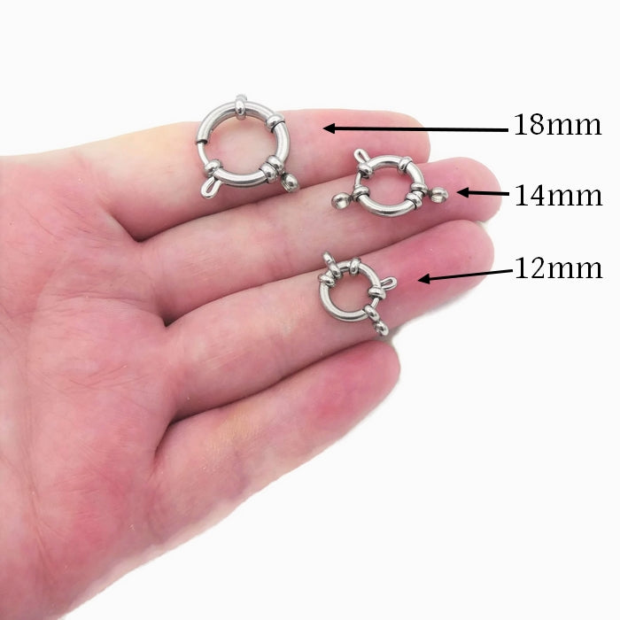 2 Stainless Steel Bolt Spring Ring Clasps