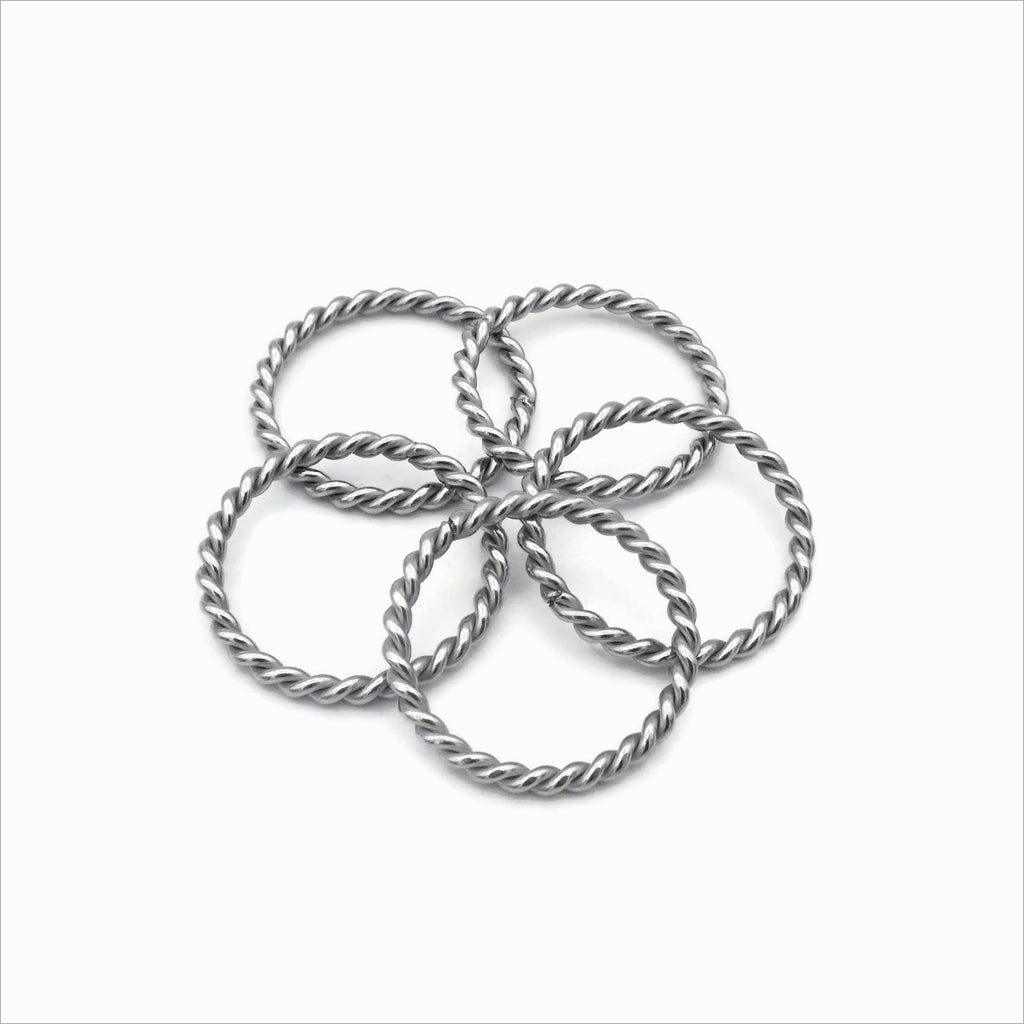 5 Stainless Steel Large Soldered Twisted Wire Closed Jump Rings