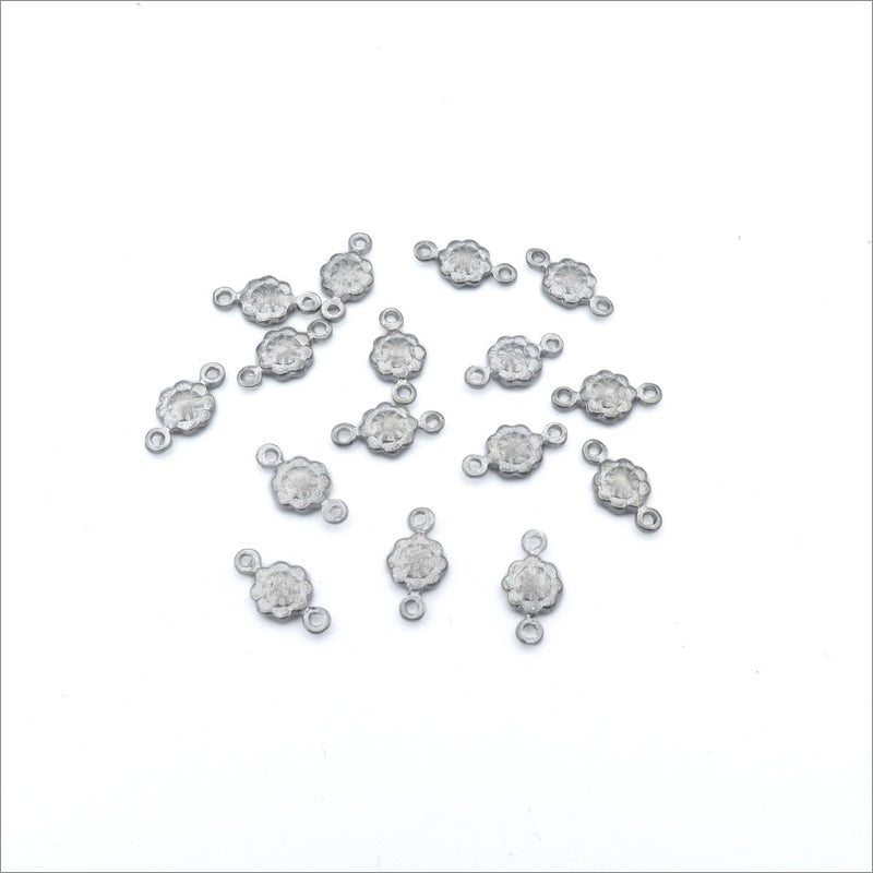 100 Stainless Steel Small Flower Connectors - Factory Seconds