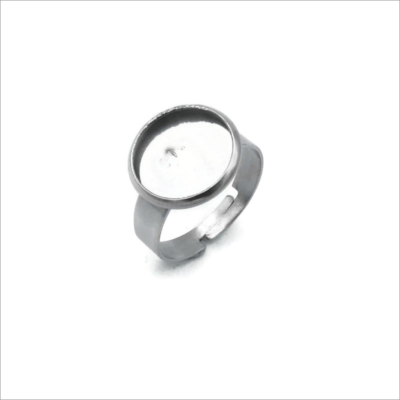 10 Stainless Steel 12mm Cabochon Ring Settings
