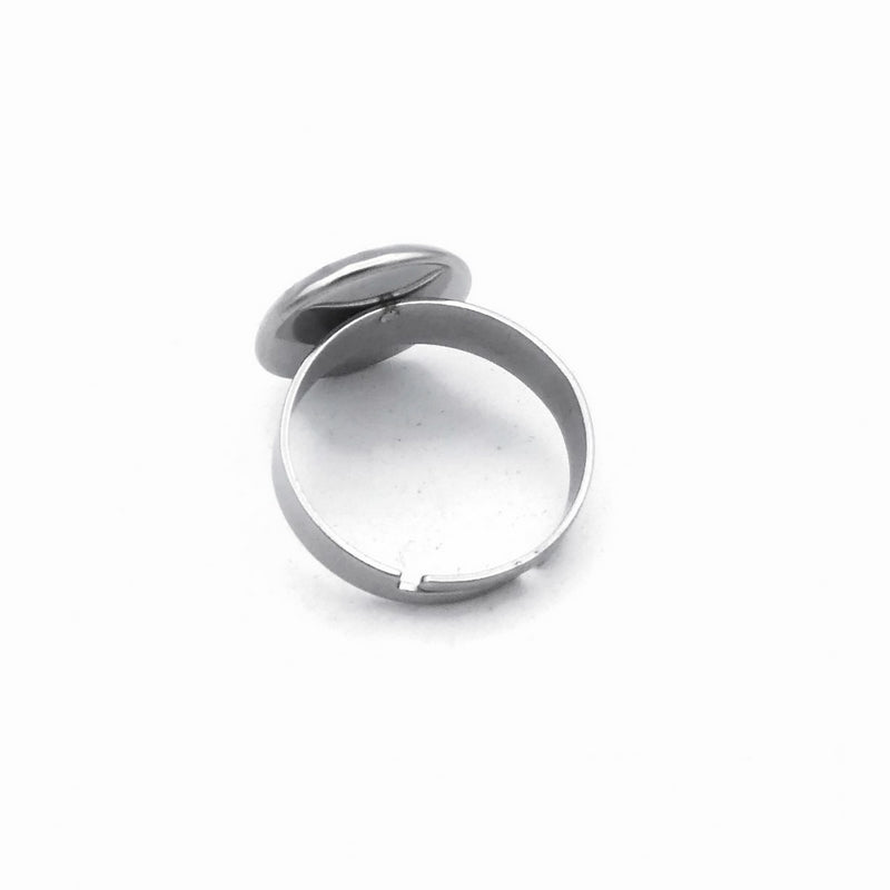 10 Stainless Steel 12mm Cabochon Ring Settings