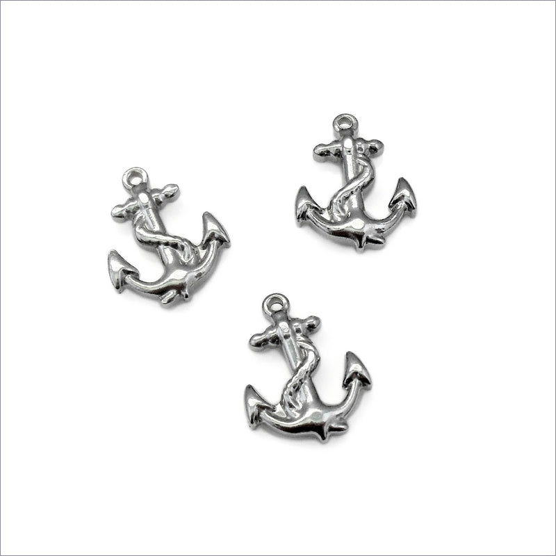 5 Solid Stainless Steel Anchor Charms