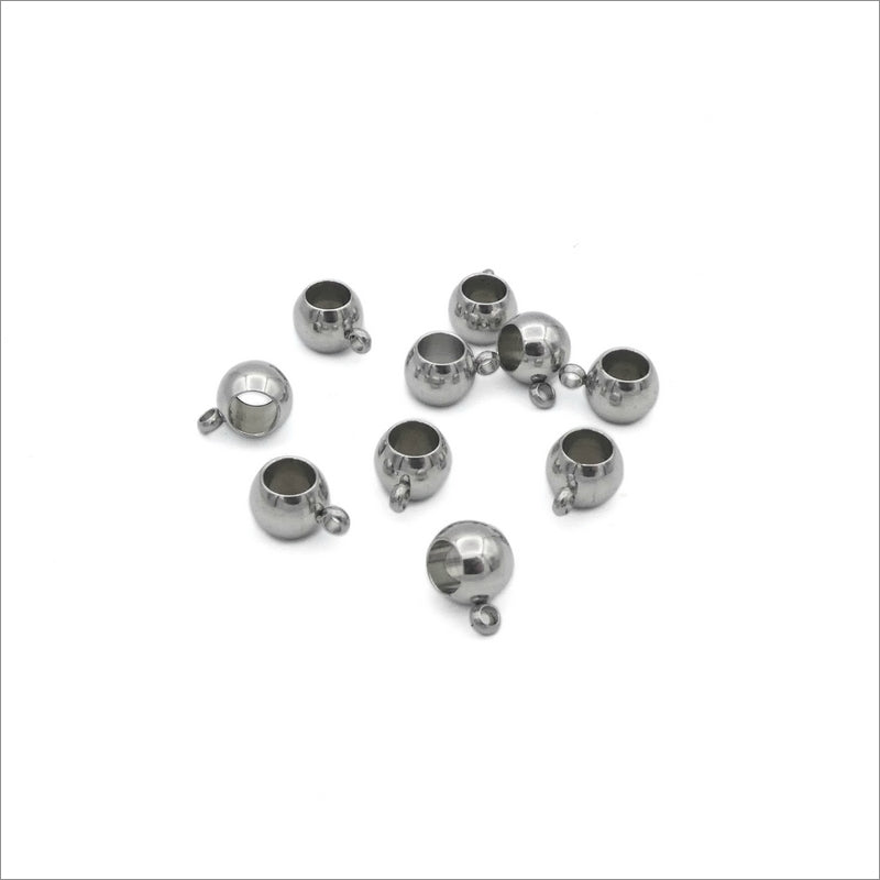 15 Stainless Steel 5mm x 6mm Pendant Bead Bails
