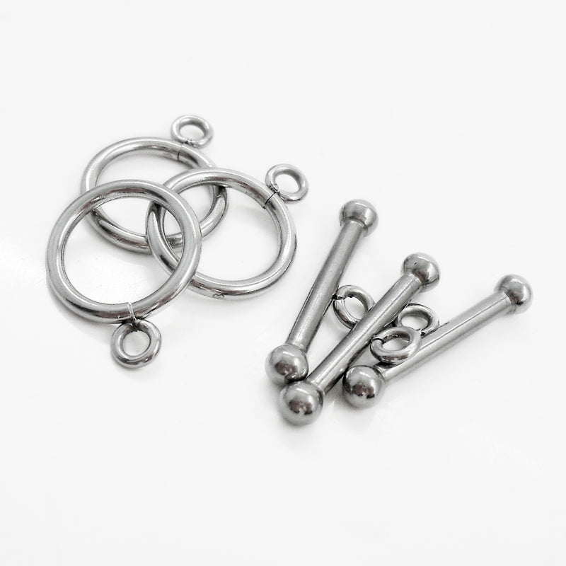 5 Stainless Steel Toggle Clasp Sets