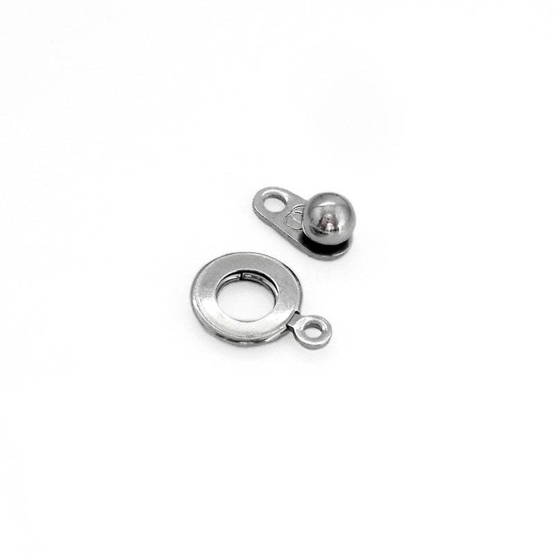 10 Stainless Steel Push Button Ball & Socket Clasps