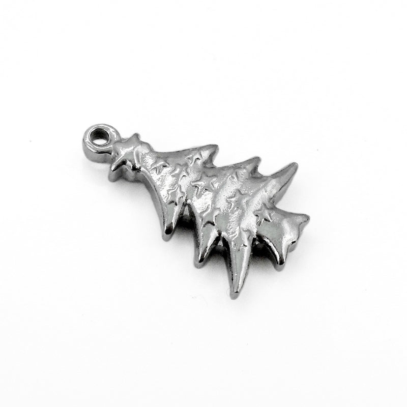 5 Solid Stainless Steel Christmas Tree Charms
