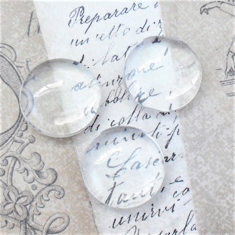20 Round Domed 18mm Clear Glass Cabochons