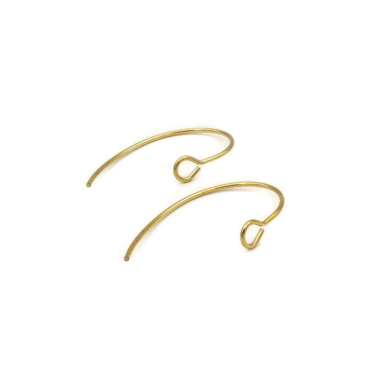 5 Pairs Gold Tone Stainless Steel Curved Marquise Earring Hooks