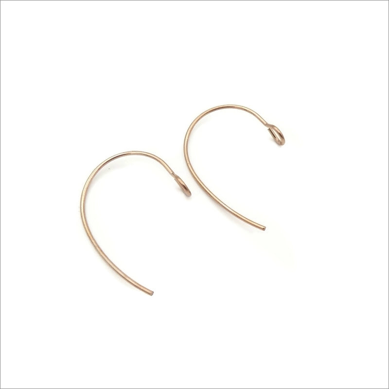 5 Pairs Rose Gold Tone Stainless Steel Curved Marquise Earring Hooks