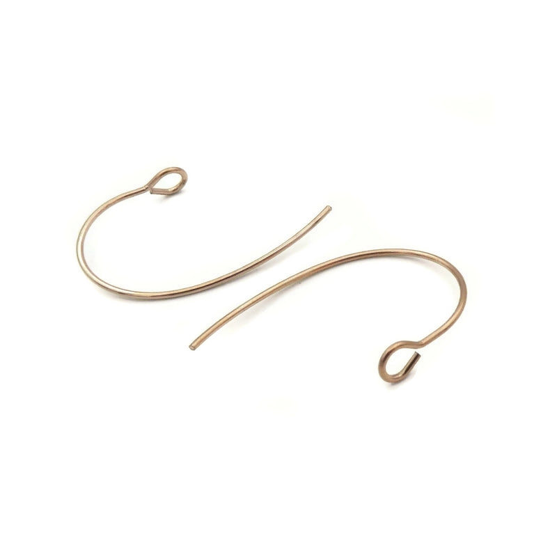 5 Pairs Rose Gold Tone Stainless Steel Curved Marquise Earring Hooks
