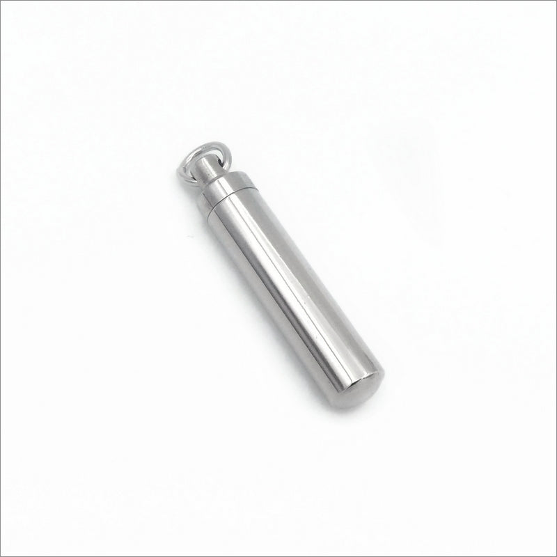 1 Stainless Steel Cylinder Cremation Urn Pendant