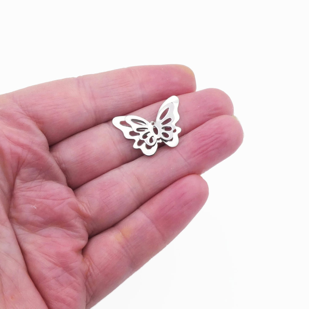 5 Stainless Steel Double Layered Butterfly Charms