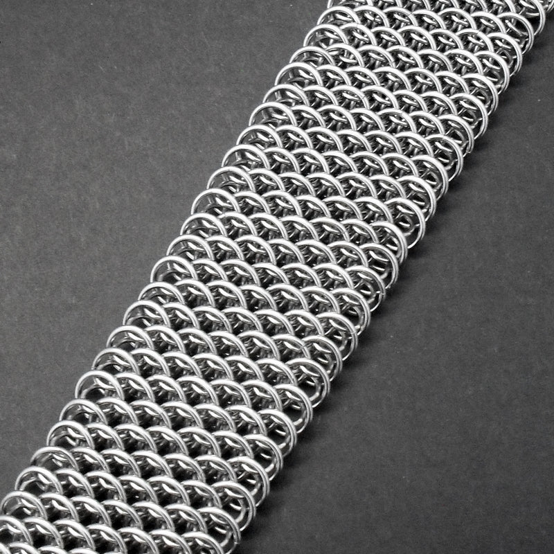 Stainless Steel Dragonscale Wide Cuff Bracelet