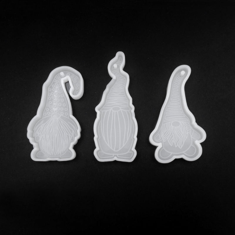 Set of 3 Silicone Gnome Pendant Moulds