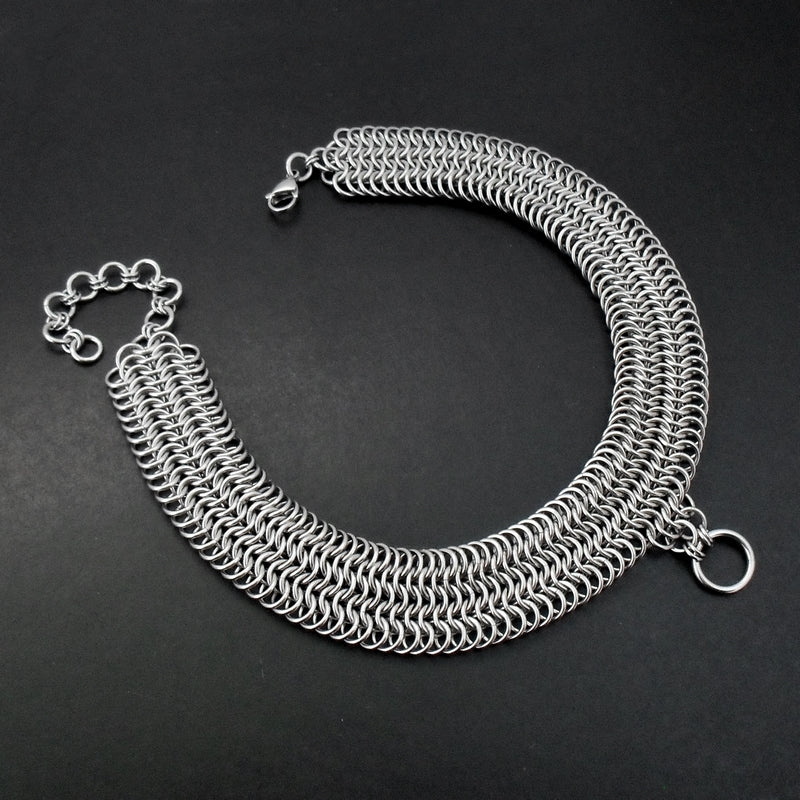 Stainless Steel Chain Maille Slave Collar Necklace