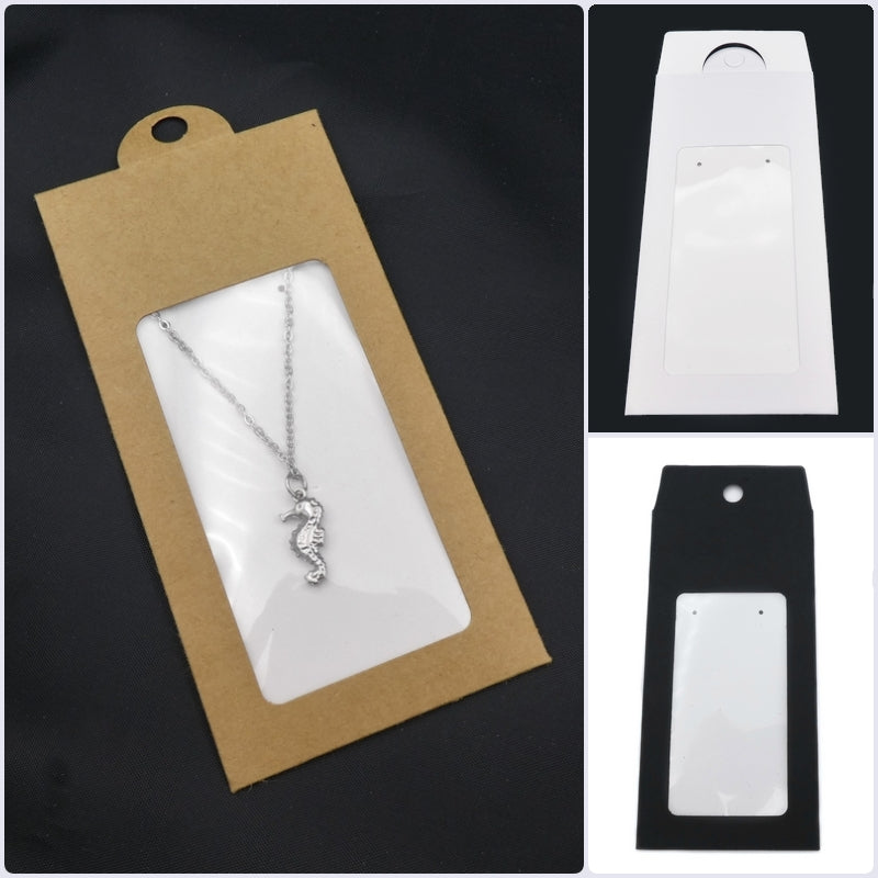 10 Clear Window Cardstock Envelopes with Necklace & Earring Display Cards