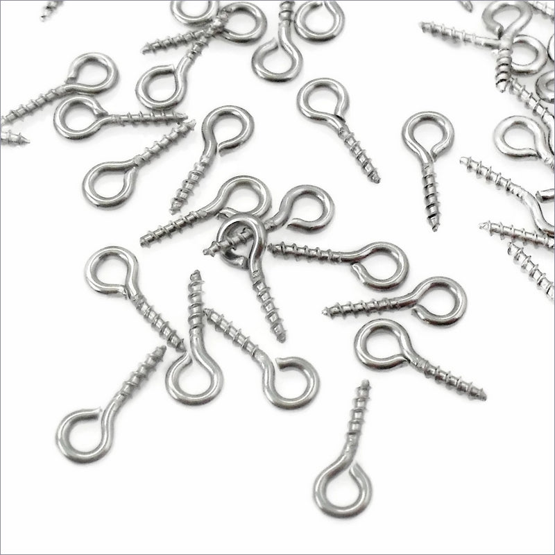 150 Tiny 8mm Stainless Steel Screw Eye Pin Bails – The Craft Armoury