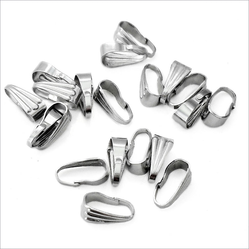 50 Stainless Steel 8.5x3.5mm Fold Over Bails
