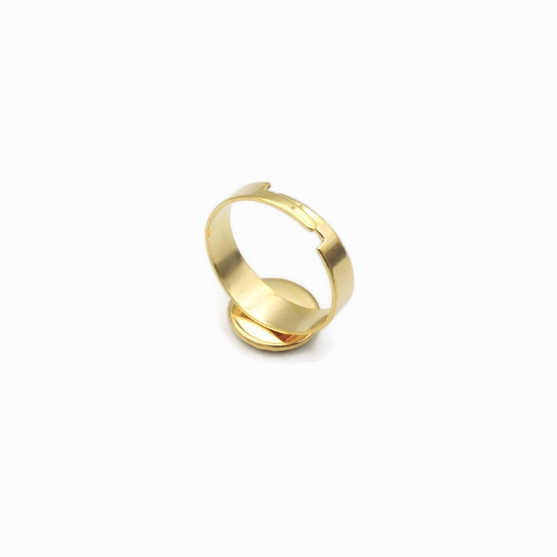 5 Gold Tone Stainless Steel 10mm Cabochon Ring Settings