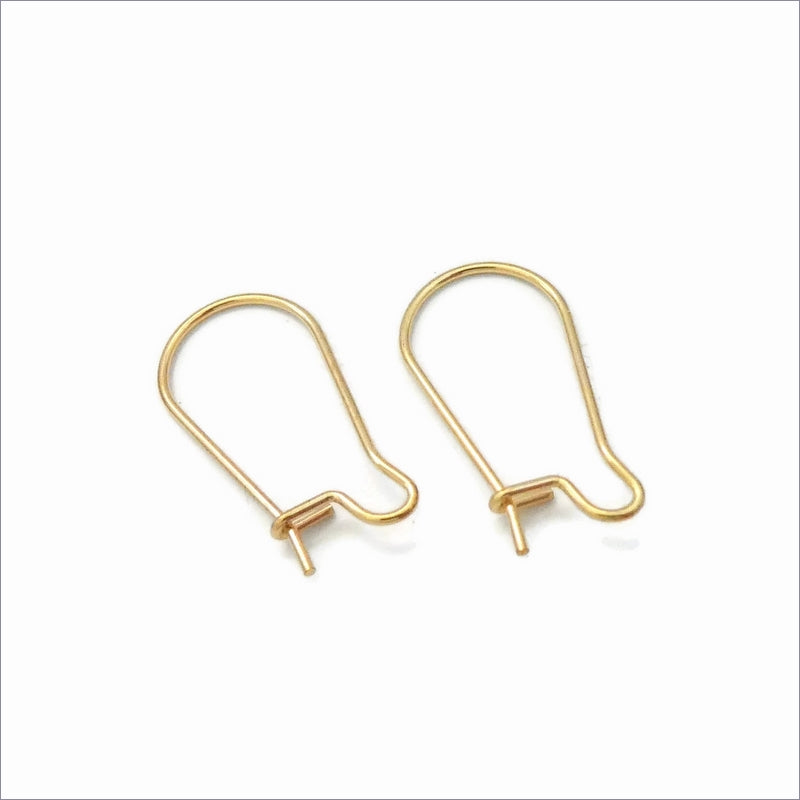 10 Pairs Gold Tone Stainless Steel 20mm Kidney Hooks