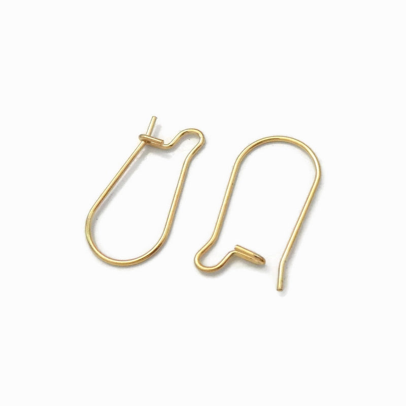10 Pairs Gold Tone Stainless Steel 20mm Kidney Hooks