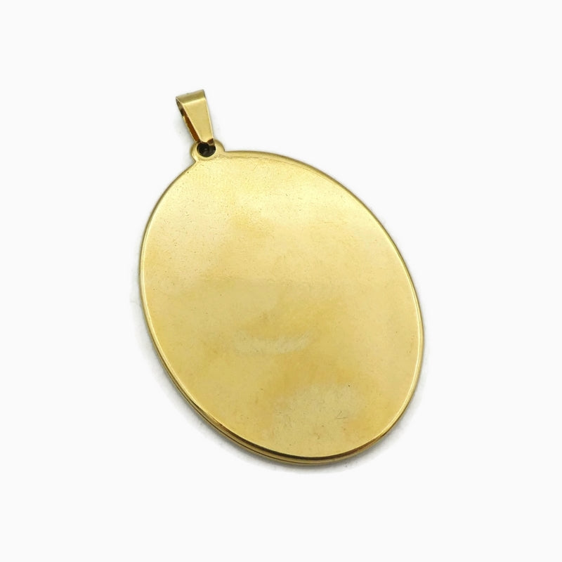 Gold Tone Stainless Steel 30mm x 40mm Oval Cabochon Pendant Settings