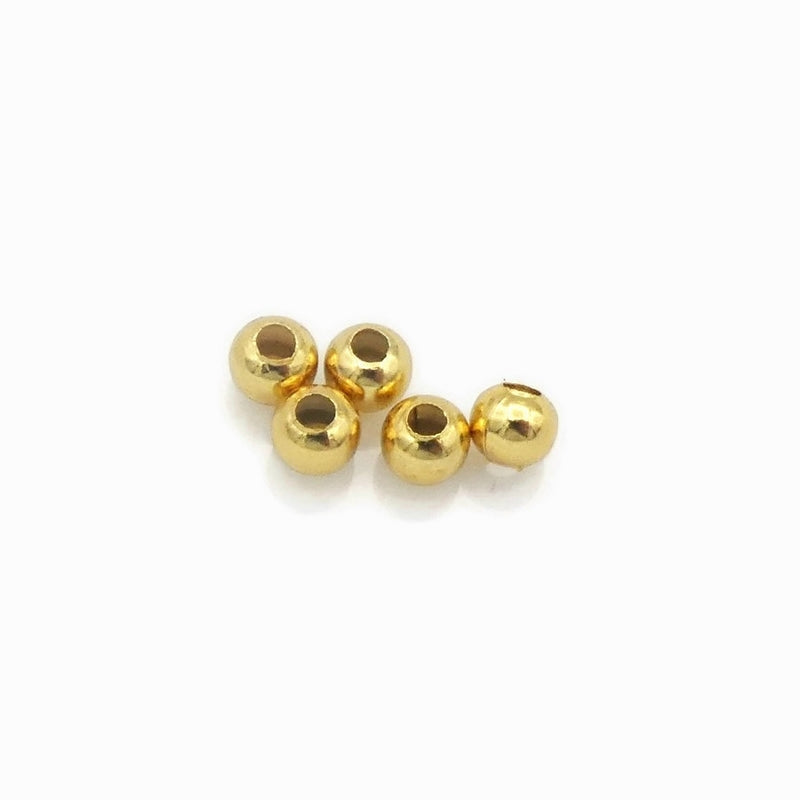 100 Gold Tone Stainless Steel 4 x 3.5mm Round Hollow Spacer Beads