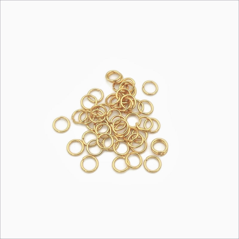 200 Gold Tone Stainless Steel 6mm x 0.8mm Jump Rings The Craft Armoury