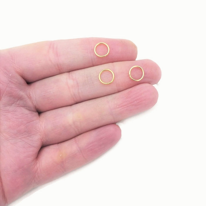 200 Gold Tone Stainless Steel 8mm x 0.8mm Jump Rings