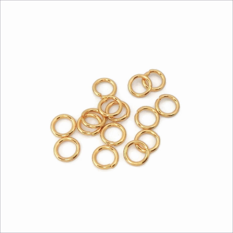 100 Gold Tone Stainless Steel 8mm x 1.2mm Jump Rings