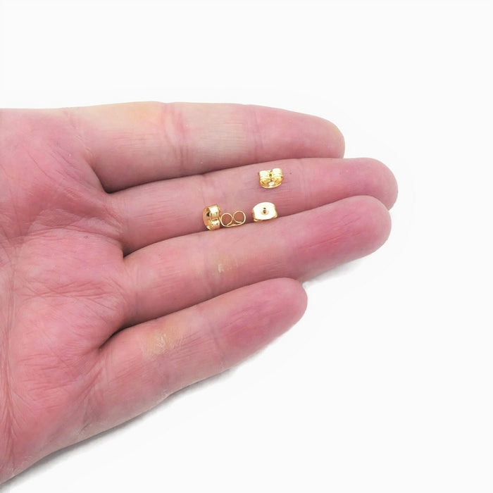 50 Stainless Steel Gold Tone Earring Backings