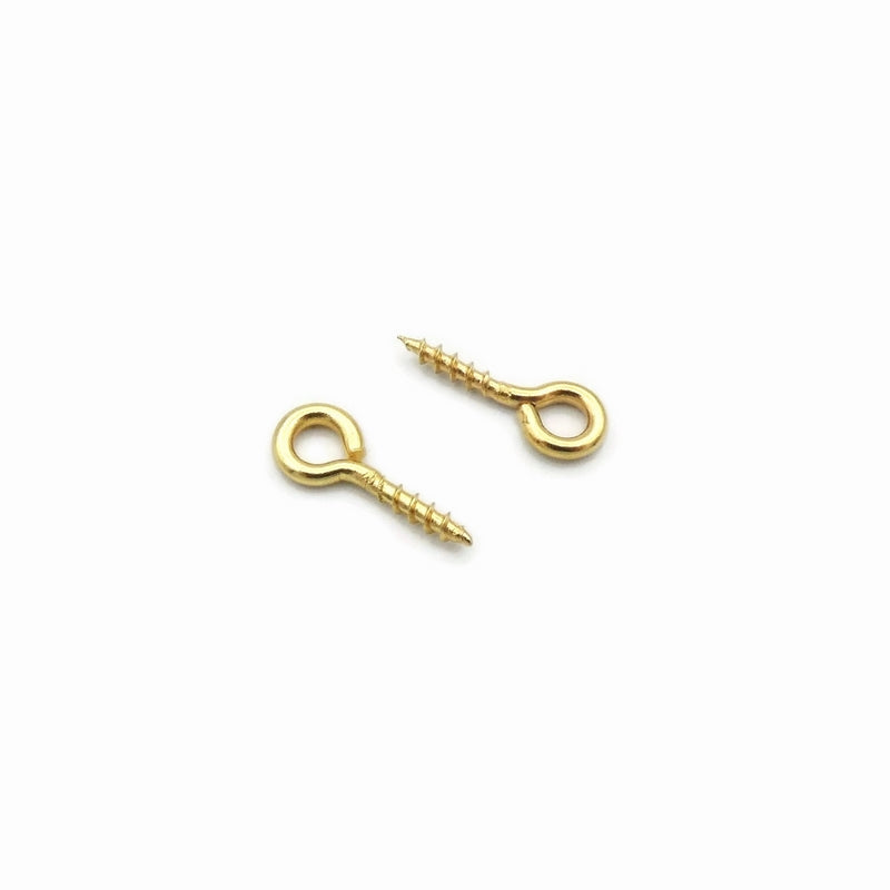 50 Gold Tone Stainless Steel 10mm Screw Eye Pin Bails